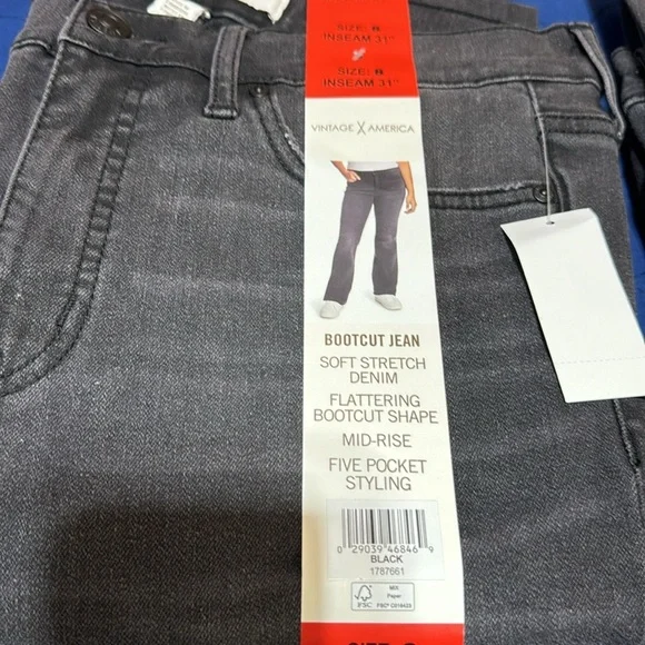Vintage America Ladies' Bootcut Jean Mid-Rise Stretch Denim nwt - Picture 6 of 8